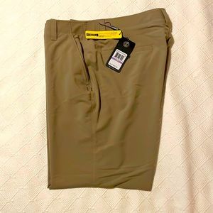 UNDER ARMOUR Golf Pants, 38/30, Tan